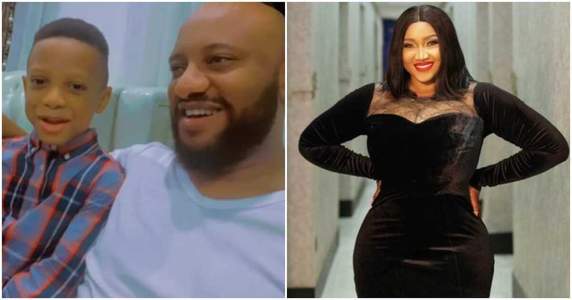 Yul Edochie and his last child from May with second wife Judy Yul Edochie and his last child from May with second wife Judy