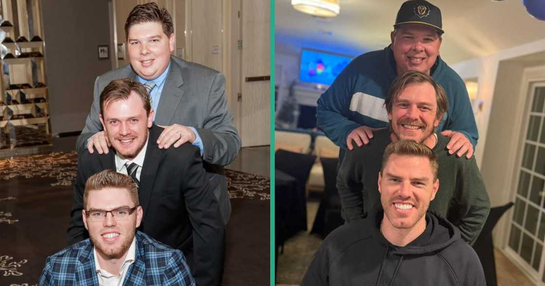 Andrew, Philip and Freddie Freeman pose together