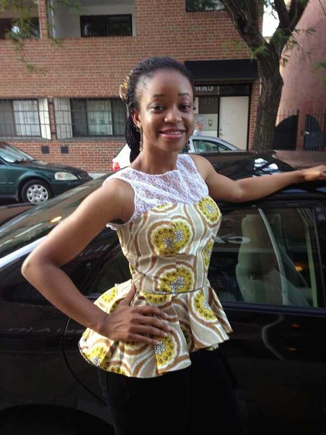 Ankara and lace top