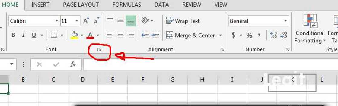 superscript in Excel