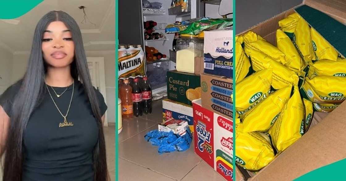 Lady excited as her boyfriend brings provisions for her at school. Lady excited as her boyfriend brings provisions for her at school.