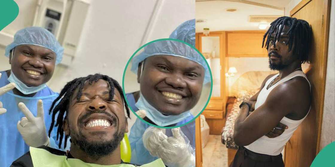 Call throws shade at Johnny Drille's dentists for having brown teeth Call throws shade at Johnny Drille's dentists for having brown teeth