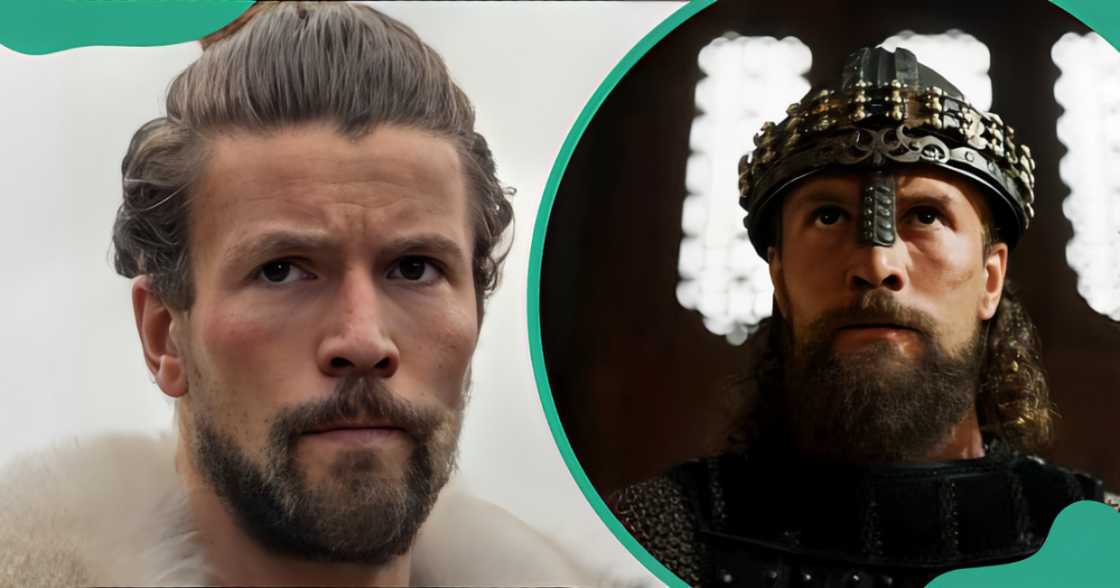 Leo Suter who plays Harald Hardrada in Valhalla pictured on set. Leo Suter who plays Harald Hardrada in Valhalla pictured on set.