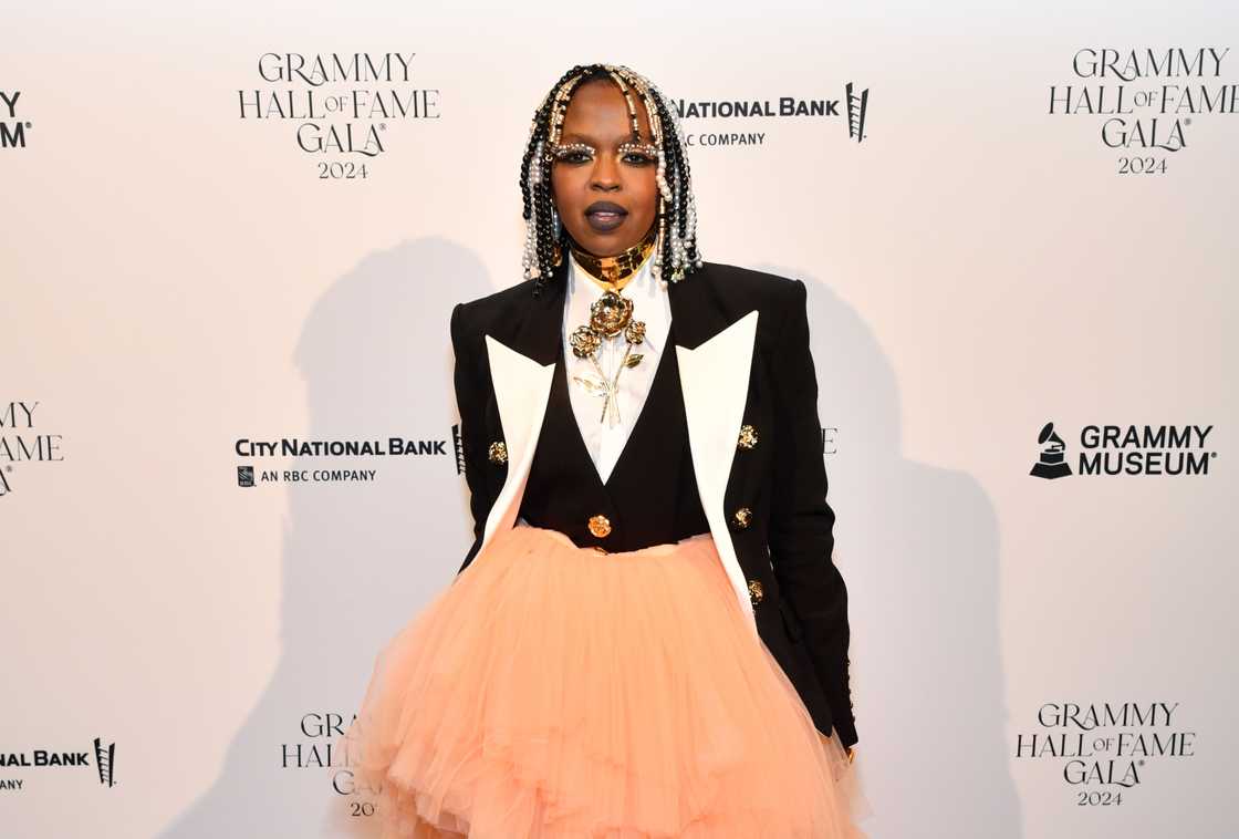 Lauryn Hill attends GRAMMY Museum's Inaugural GRAMMY Hall Of Fame Gala and Concert presented by City National Bank astatine  The Novo by Microsoft astatine  L.A. Live successful  Los Angeles