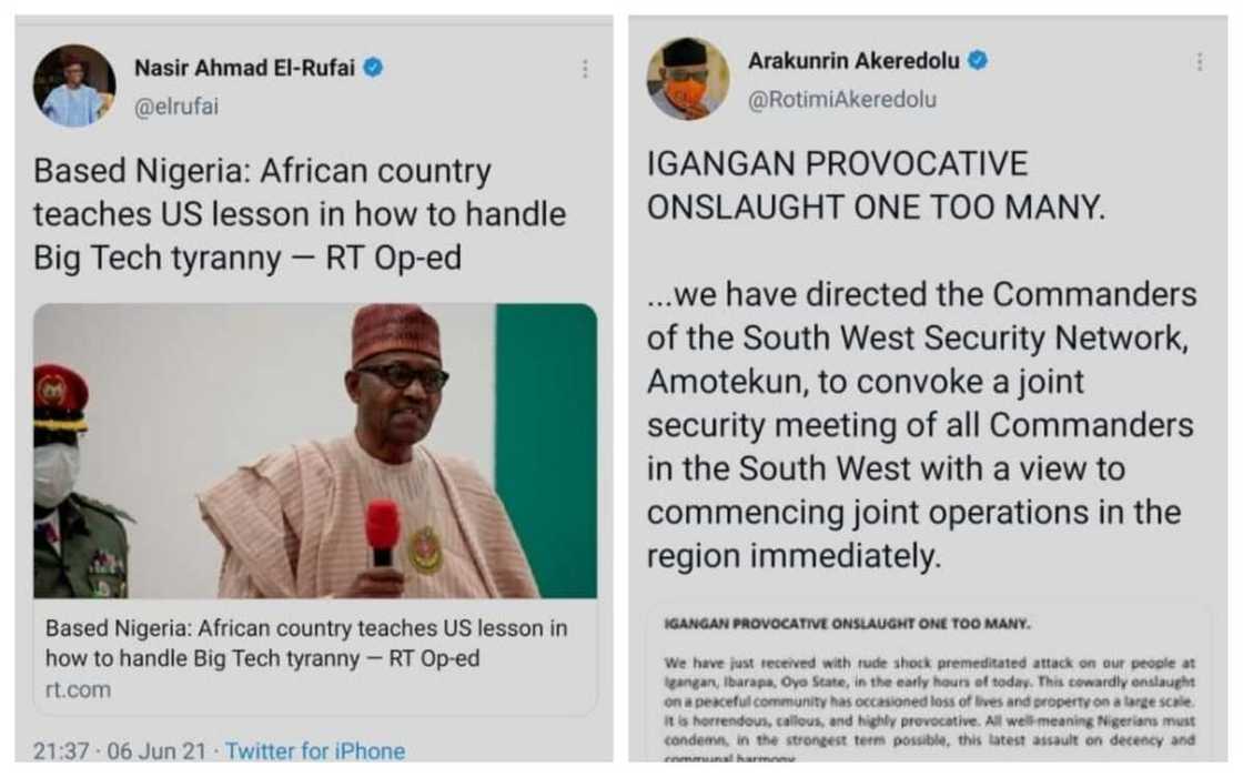 El-Rufa'i da wani gwamnan APC sun bijirewa umarnin Buhari na hana Twitter