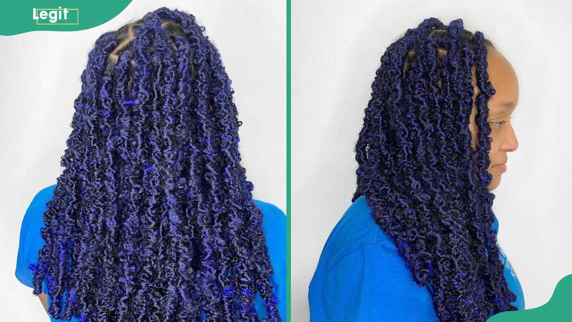 Blue faux locs Blue faux locs