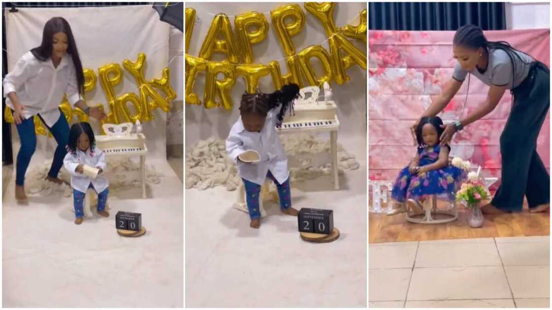 Birthday photoshoot/Kid wearing a wig. Birthday photoshoot/Kid wearing a wig.
