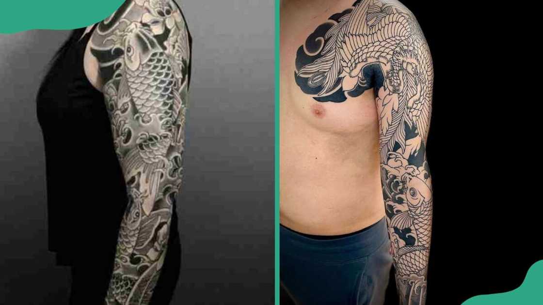 Sleeve koi fish tattoo Sleeve koi fish tattoo
