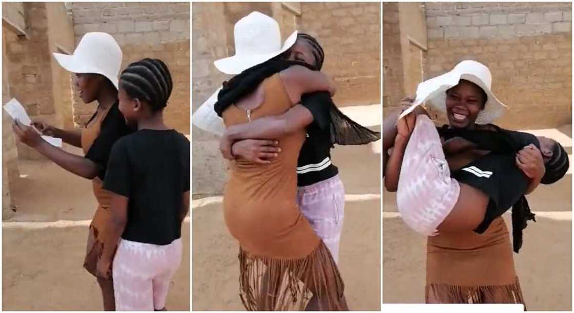 Photos of a mother lifting her daughter up. Photos of a mother lifting her daughter up.