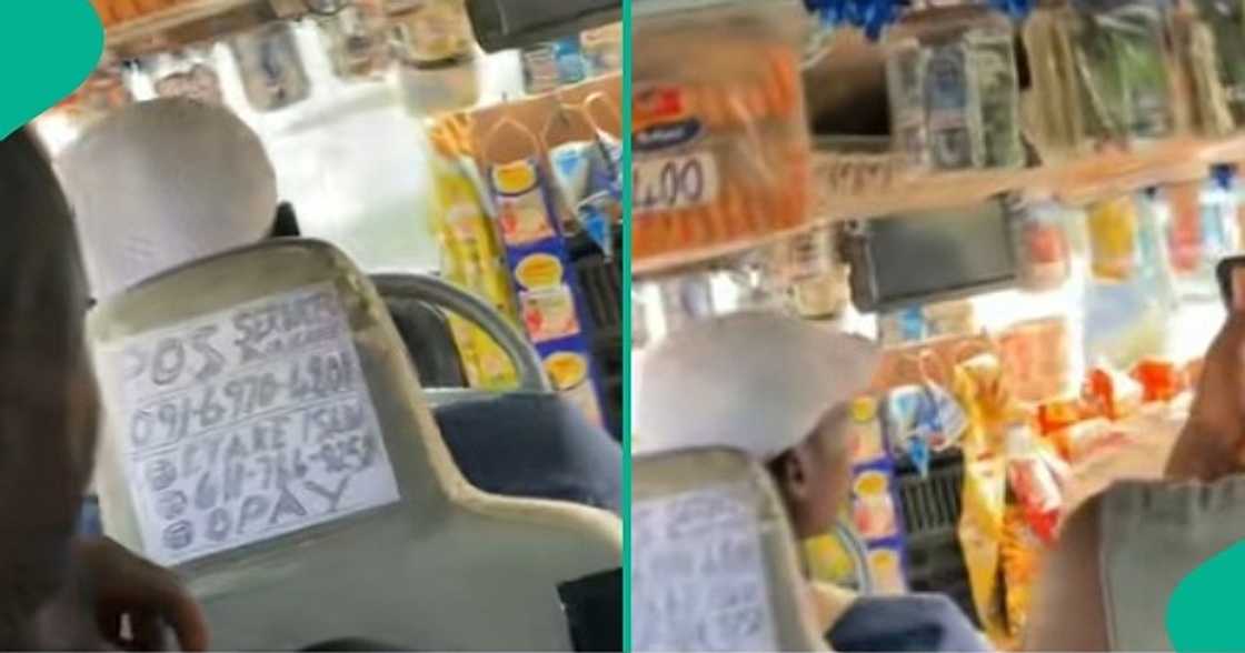 Passenger in awe as commercial driver constructs mini supermarket inside his bus