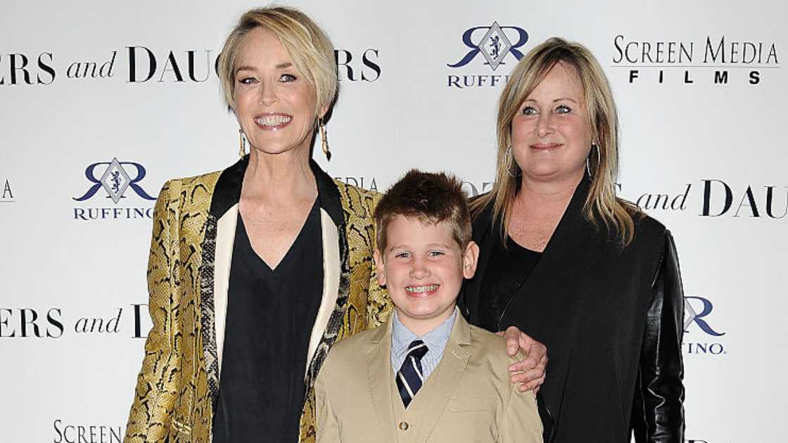 Actress Sharon Stone, son Laird Stone and sister Kelly Stone at The London in West Hollywood, California. Actress Sharon Stone, son Laird Stone and sister Kelly Stone at The London in West Hollywood, California.