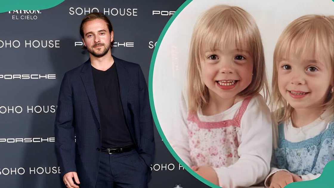 Alex Watson at DUMBO House in New York City (L) and Emma's half-sisters, Lucy and Nina posing for a photo smiling (R)