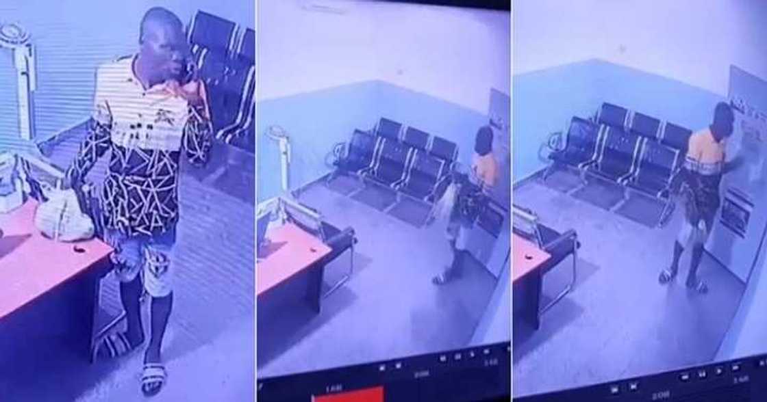 Man steals phone at hospital, CCTV Man steals phone at hospital, CCTV