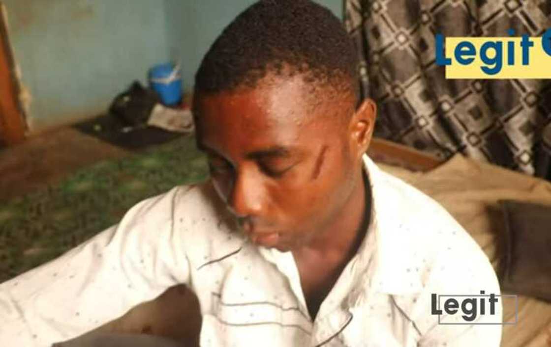 A Nigerian youth called Endurance returned to the country from Libya but was disowned by his father