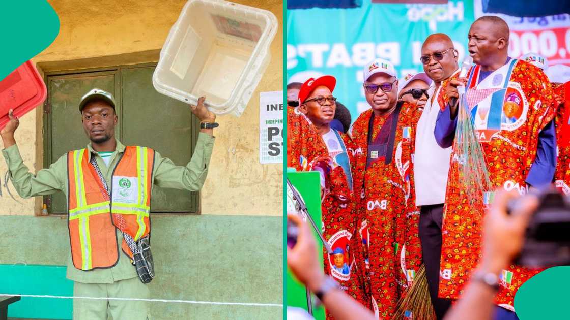 Jami'in INEC da shugabannin APC Jami'in INEC da shugabannin APC