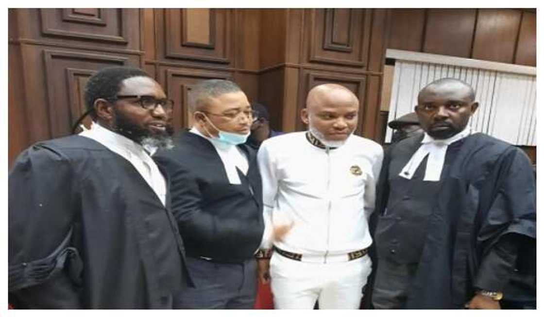 Nnamdi Kanu and his lawyers Nnamdi Kanu and his lawyers