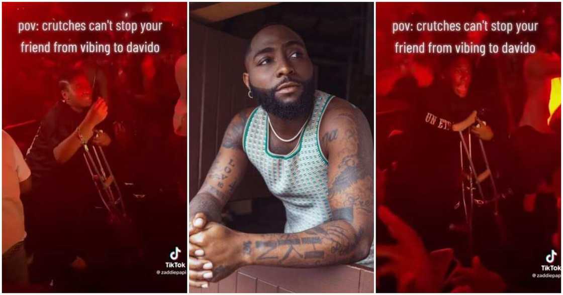 Photos of Davido and lady on crutches Photos of Davido and lady on crutches