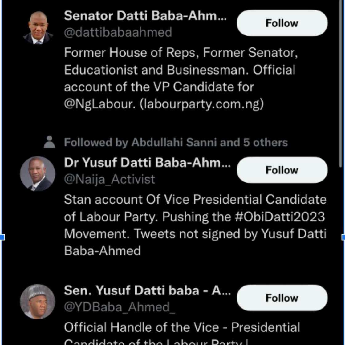 Fake account posing as Datti Fake account posing as Datti