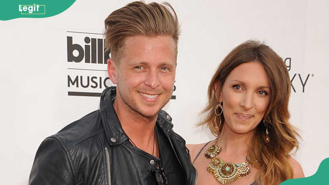 Musician Ryan Tedder and his wife Genevieve Tedder at the MGM Grand Garden Arena Musician Ryan Tedder and his wife Genevieve Tedder at the MGM Grand Garden Arena