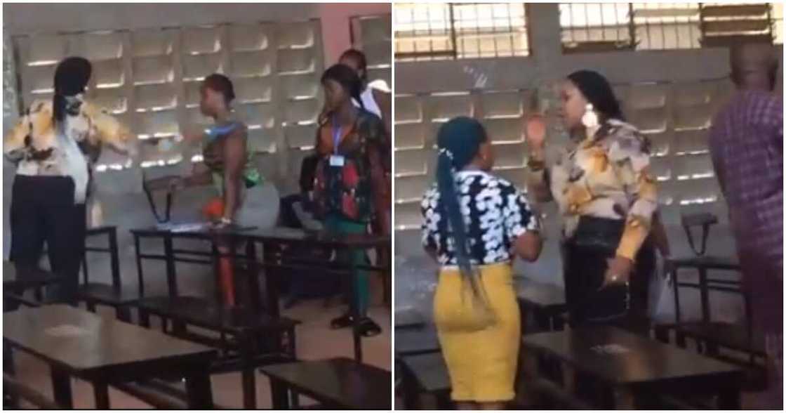 Invigilator reprimands a student for not wearing face mask (video)