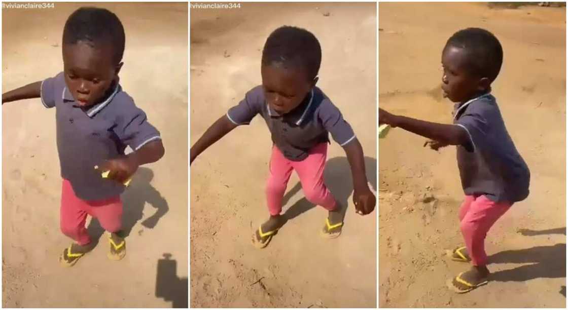 Little boy breaks into a nice dance, makes many happy in video.