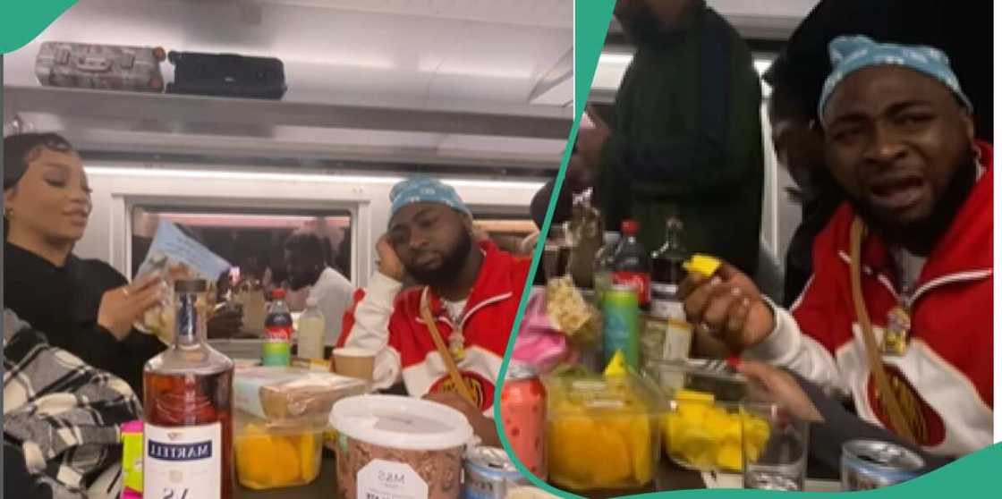 Davido and his cousins on a train trip to Paris for UK