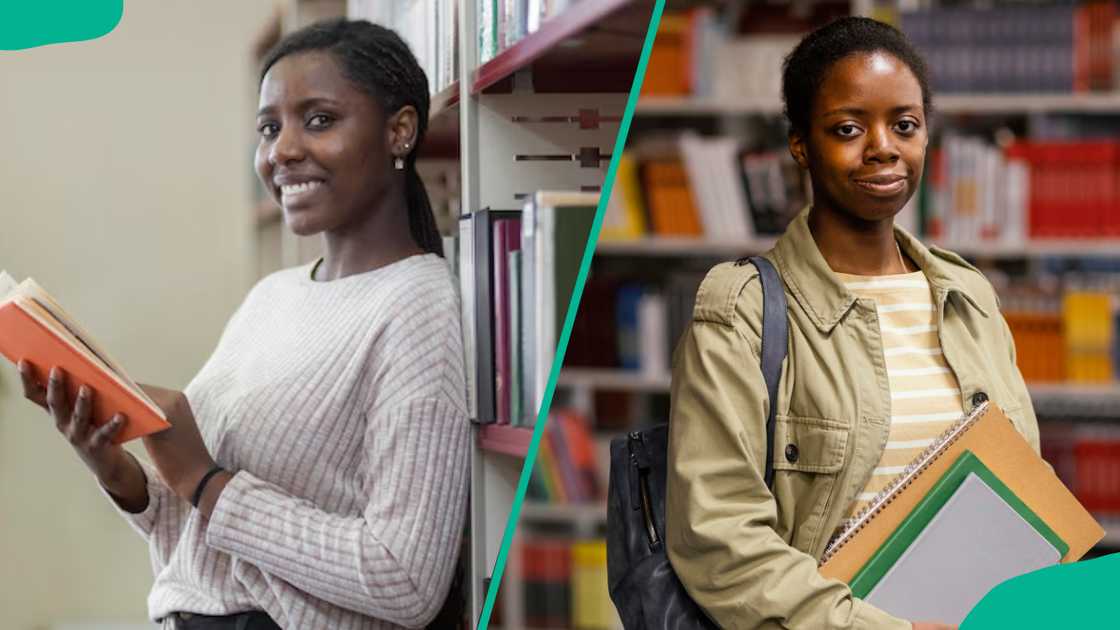 Students in the library Students in the library