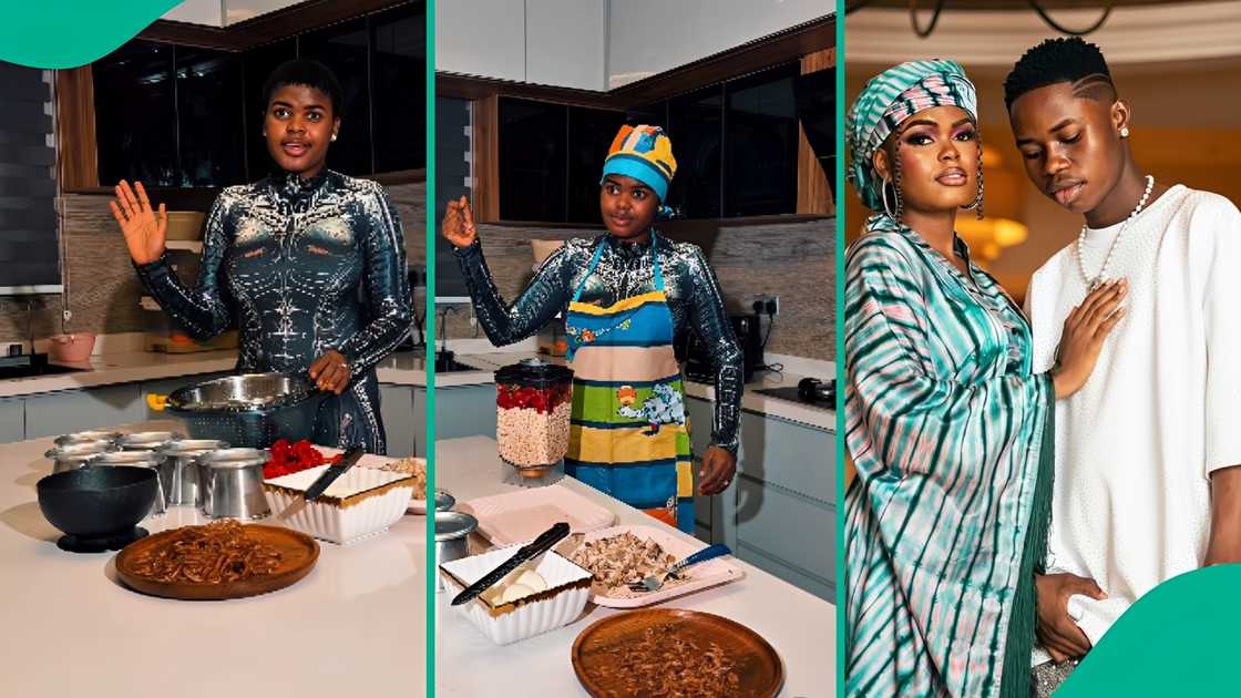 Jarvis shares video of her cooking moimoi for fiance Peller in her robot costume. Jarvis shares video of her cooking moimoi for fiance Peller in her robot costume.