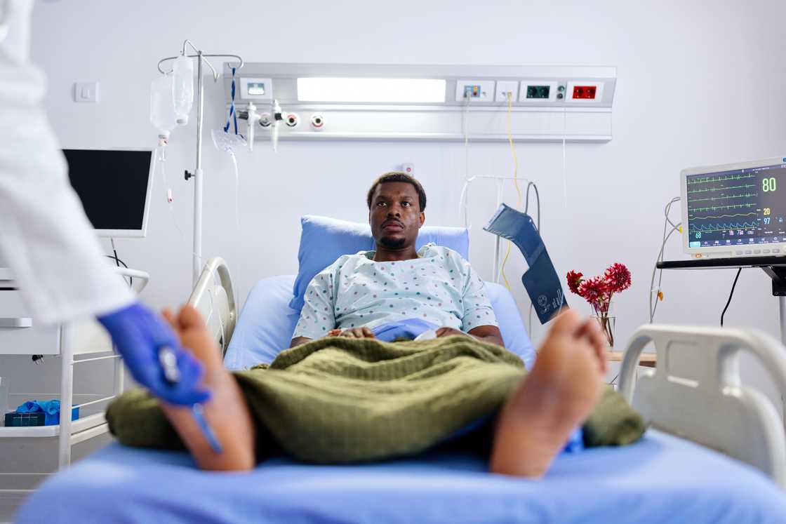 A man with paralysed legs A man with paralysed legs