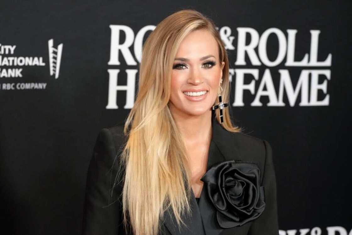 Carrie Underwood at the 38th Annual Rock & Roll Hall Of Fame Induction Ceremony at Barclays Center