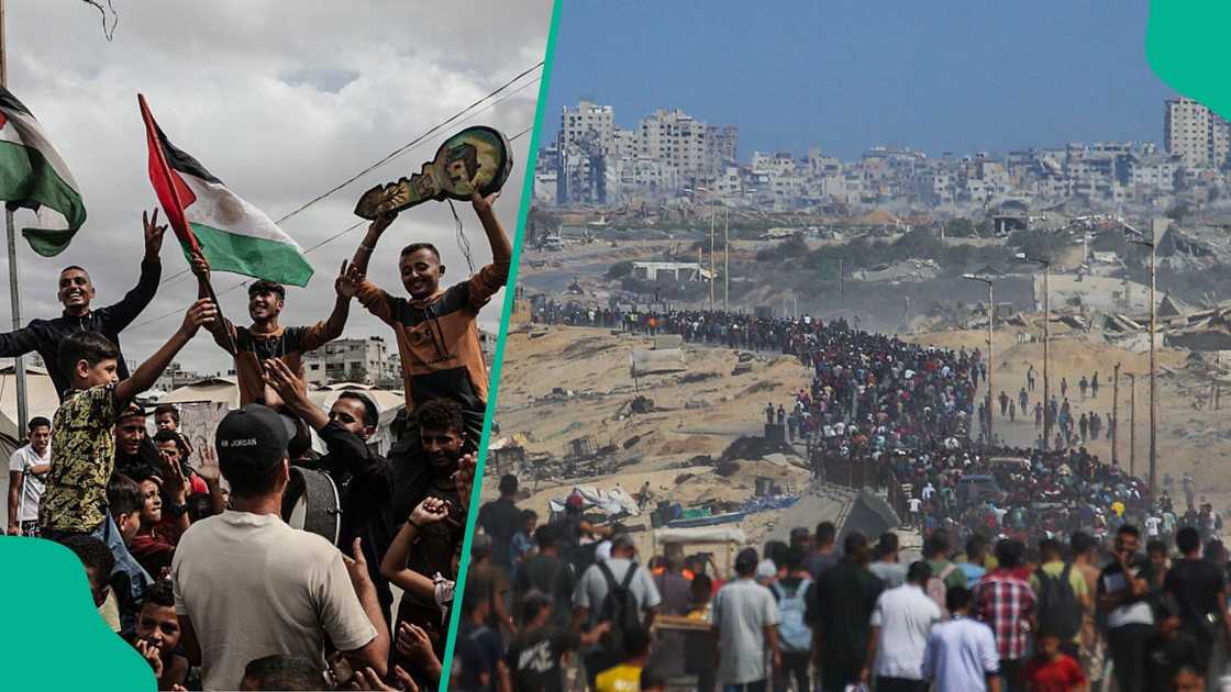 Gazans return to their ruined homes as Israeli troops withdraw from the area. Gazans return to their ruined homes as Israeli troops withdraw from the area.