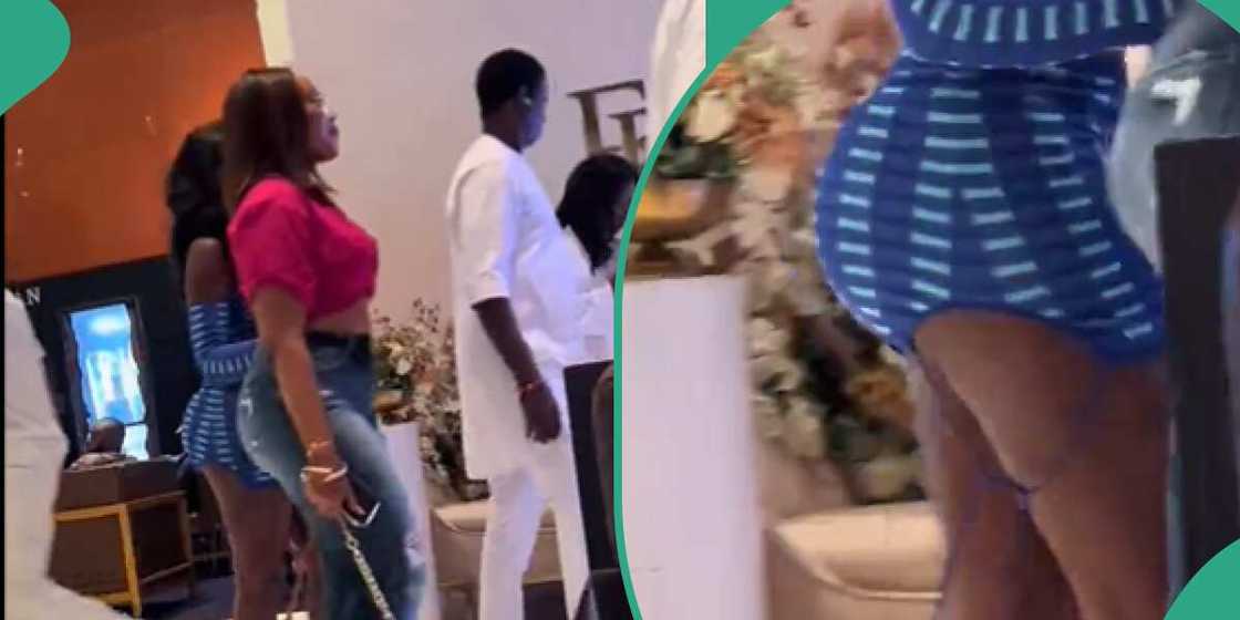 A lady exposes her body in public A lady exposes her body in public