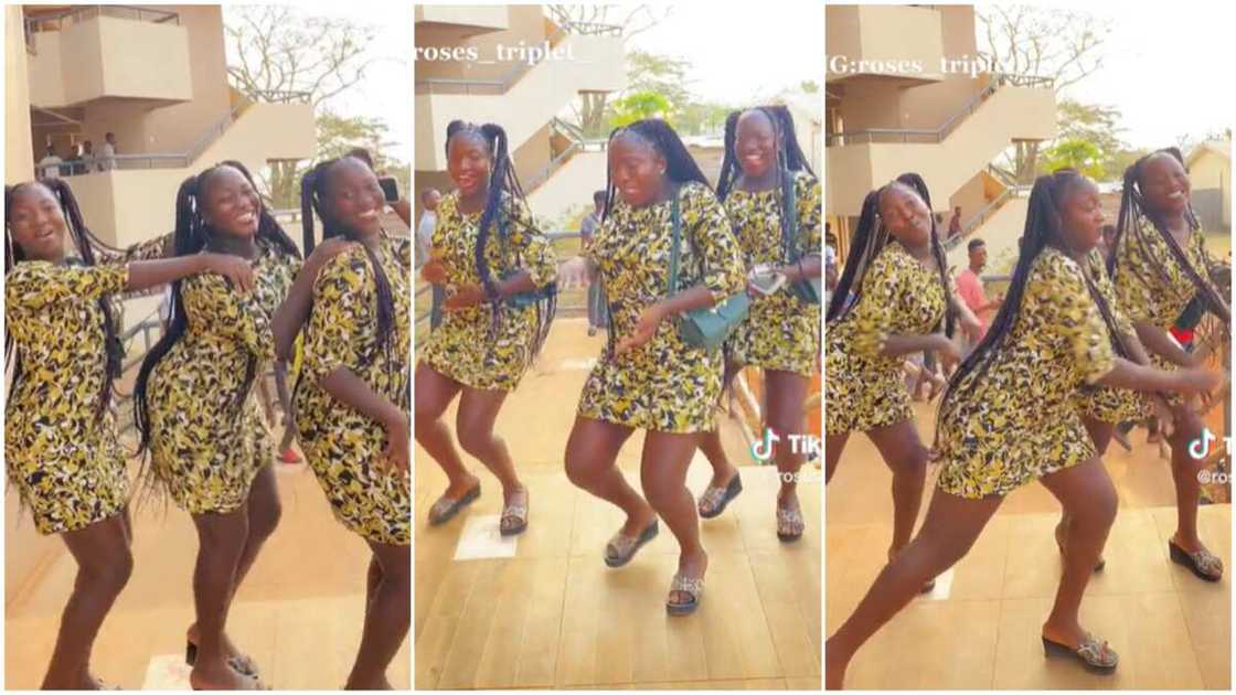 Triplet sisters danced/sisters in matching outfits. Triplet sisters danced/sisters in matching outfits.