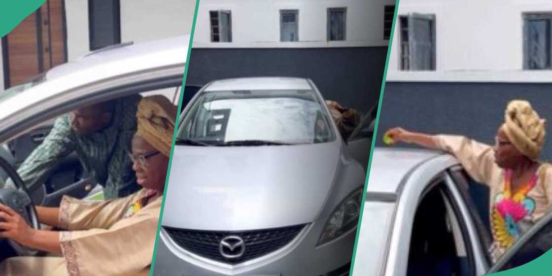 Singer Spyro with his mum and her car Singer Spyro with his mum and her car