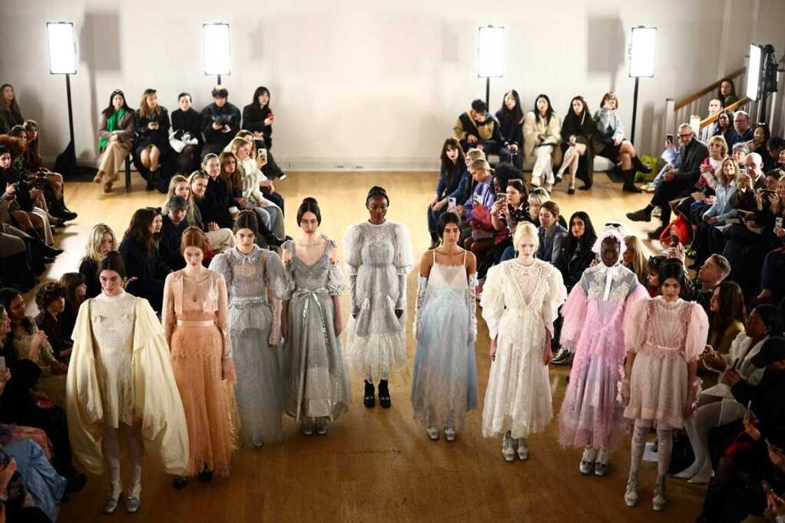 Elsewhere, Turkish designer Bora Aksu delivered a gloomier mood