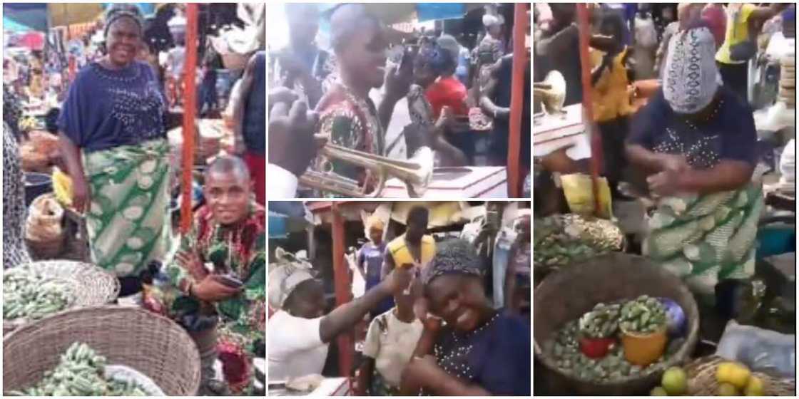 Son surprises okra-seller mother on birthday. Son surprises okra-seller mother on birthday.