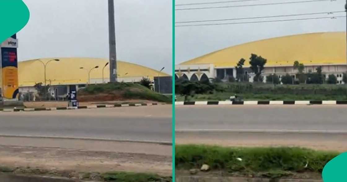 Man shows off the large building of Paul Enenche's Dunamis Church. Man shows off the large building of Paul Enenche's Dunamis Church.