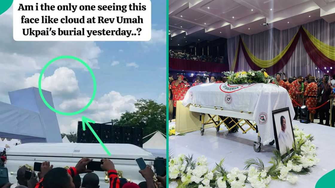 A man posts an unusual thing he noticed above Rev Uma Ukpai's coffin during the burial A man posts an unusual thing he noticed above Rev Uma Ukpai's coffin during the burial