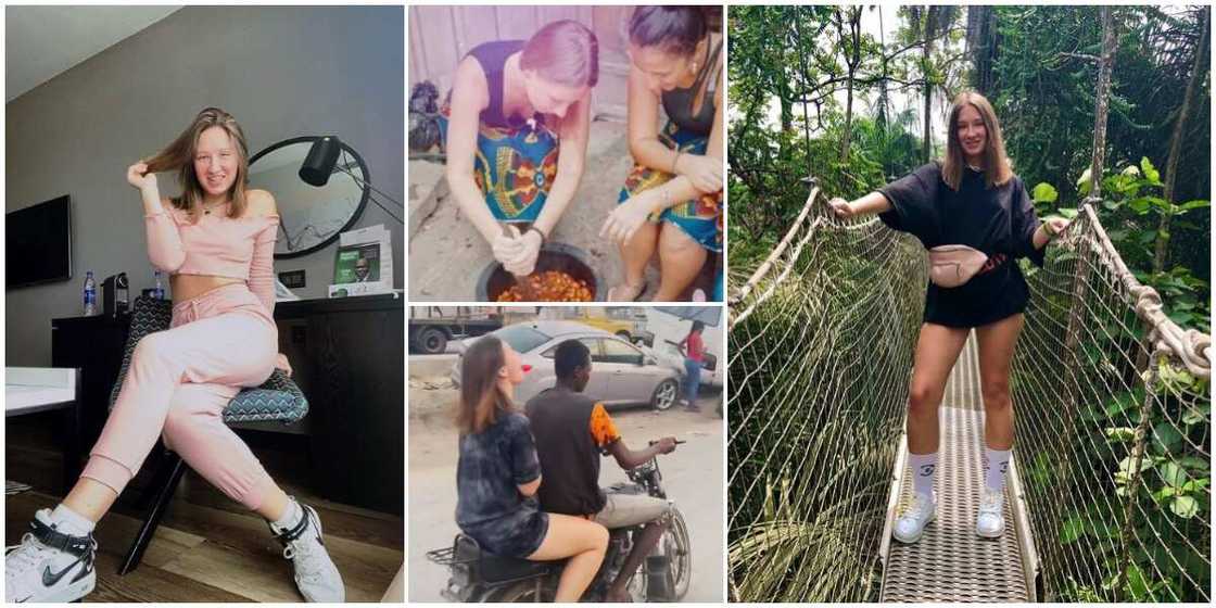 Oyinbo lady who left Russia and moved to Nigeria with only N41k says her main aim was comedy Oyinbo lady who left Russia and moved to Nigeria with only N41k says her main aim was comedy