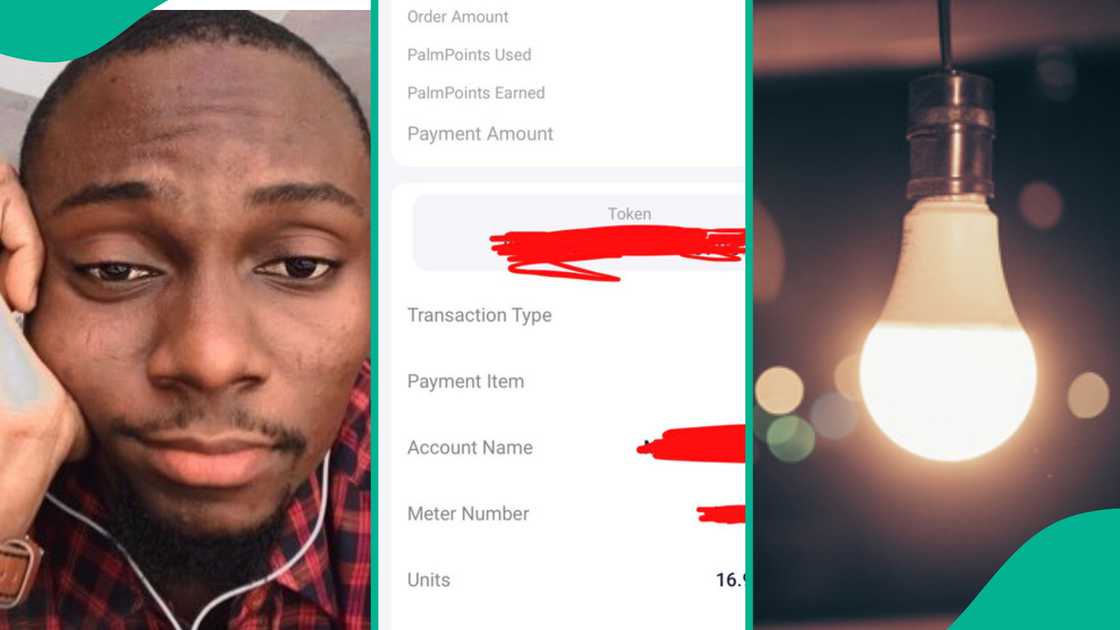 Man shares amount of electricity he bought with N2000. Man shares amount of electricity he bought with N2000.