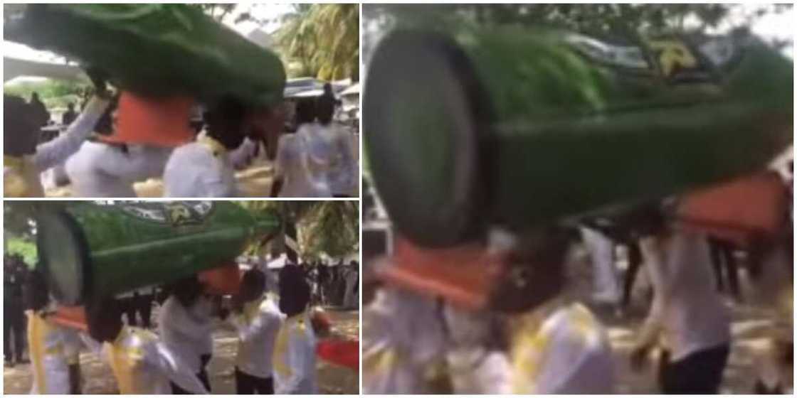 Social media reacts as man is laid to rest in big beer bottle-shaped coffin