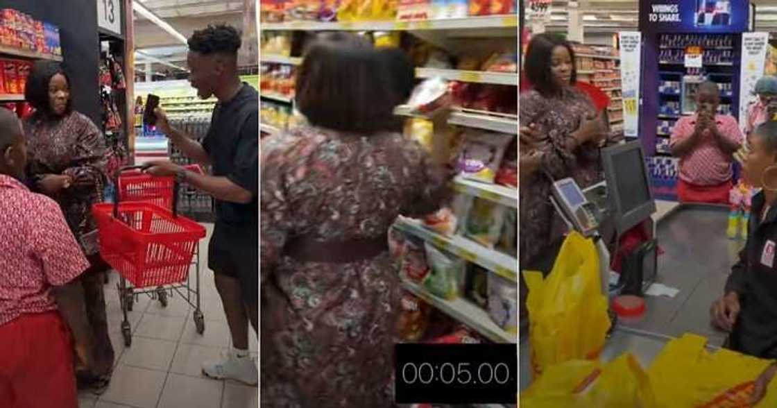 Man asks lady to choose whatever she wants, shopping at mall, 20 seconds