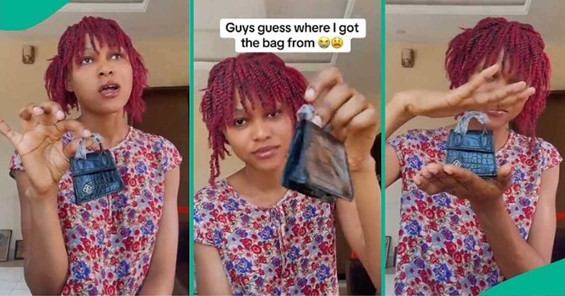 Nigerian lady receives tiny bag from online vendor