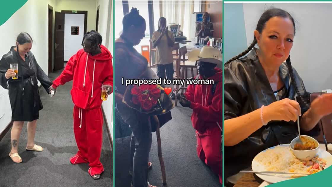 Nigerian man proposes to American woman. Nigerian man proposes to American woman.