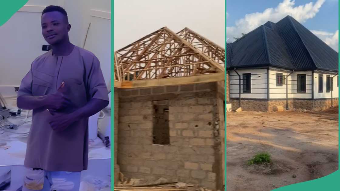 Man builds big house for herself.