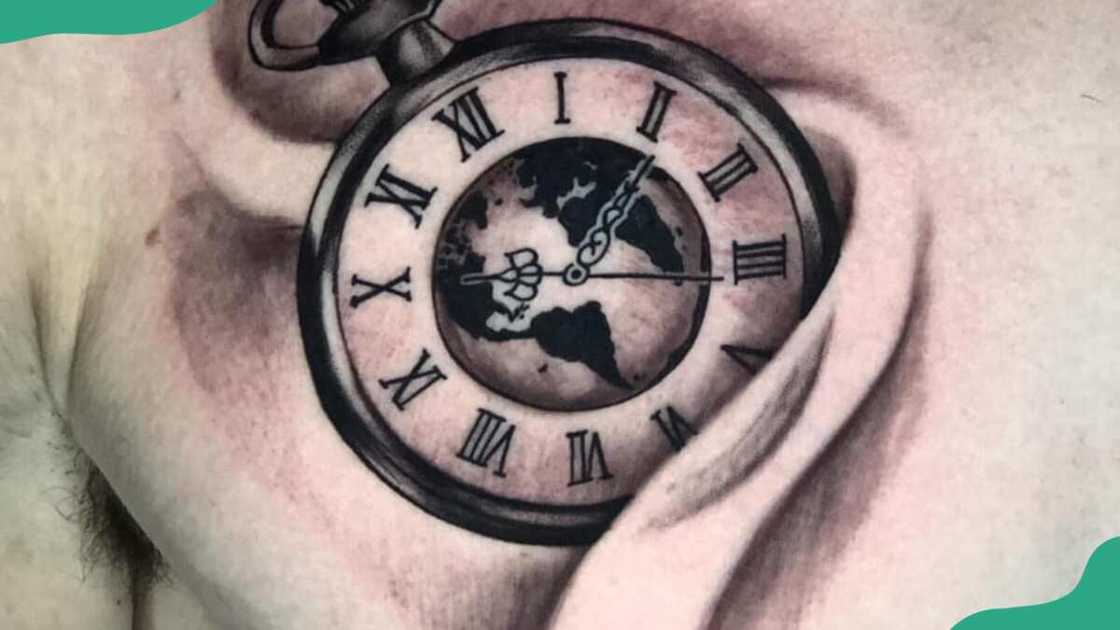 Geographic clock tattoo Geographic clock tattoo