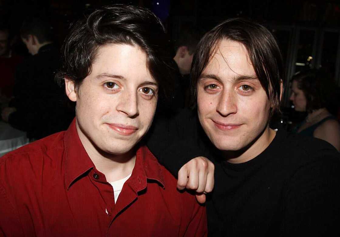 Jennifer Adamson's half-siblings Christian Culkin and brother Kieran Culkin at Montenapo Restauran in New York City.