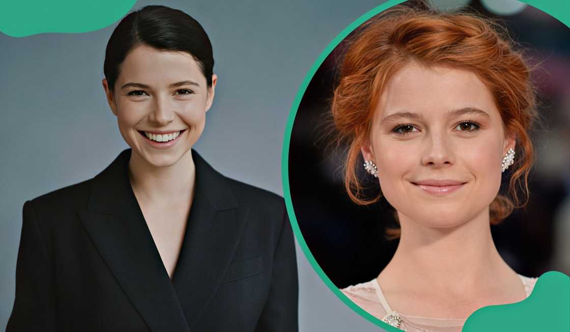 Jessie Buckley poses for the cover of The Guardian Weekend and on the red carpet at the Olivier Awards.