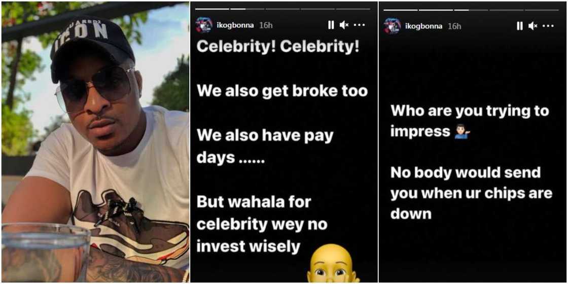 Actor IK Ogbonna tells fans that celebrities also go broke, advises colleagues to invest wisely