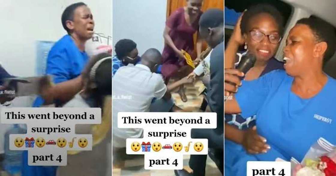 Woman receives car gift from children Woman receives car gift from children